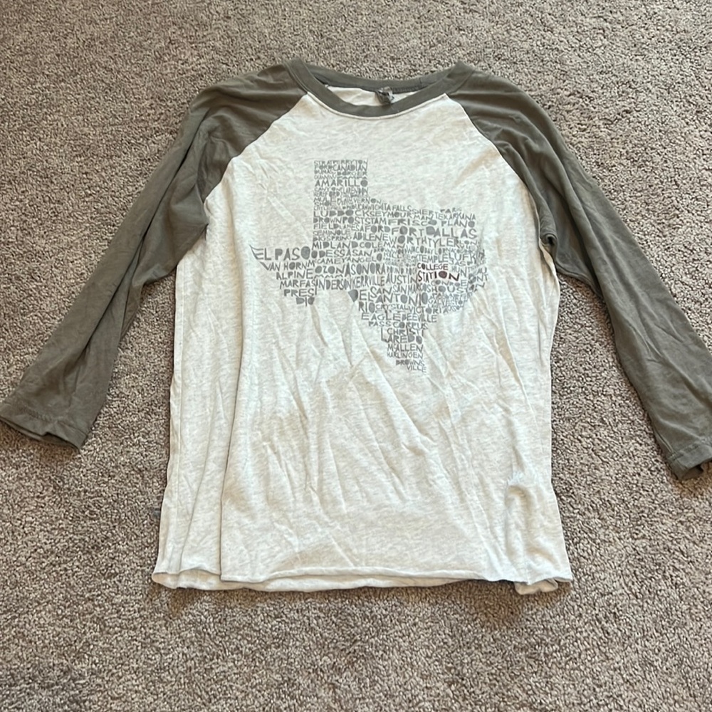 Next Level Olive Green Texas A&M Graphic Baseball Tee - Size Medium